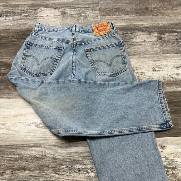 Vintage Y2K Levis 505 Faded Blue Men 31x29 Regular Straight Denim Jeans Red Tab‎ - Picture 3 of 12